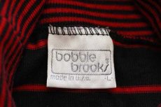 画像4: 90s USA製 bobbie brooks タートルネック ボーダー 切り替え 長袖Tシャツ 黒×赤 L (4)