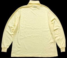 画像3: デッドストック★90s USA製 Cross Creek 無地 タートルネック コットン 長袖Tシャツ 薄黄 XL (3)