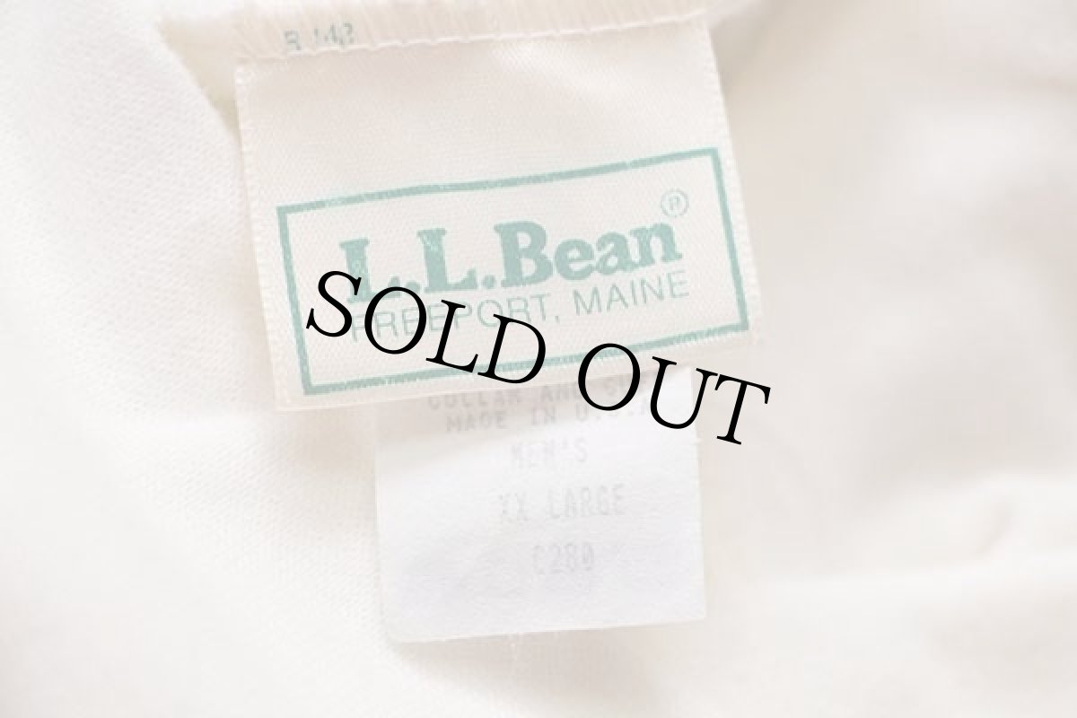 画像4: 90s USA製 L.L.Bean タートルネック 無地 コットン カットソー 生成り XXL (4)