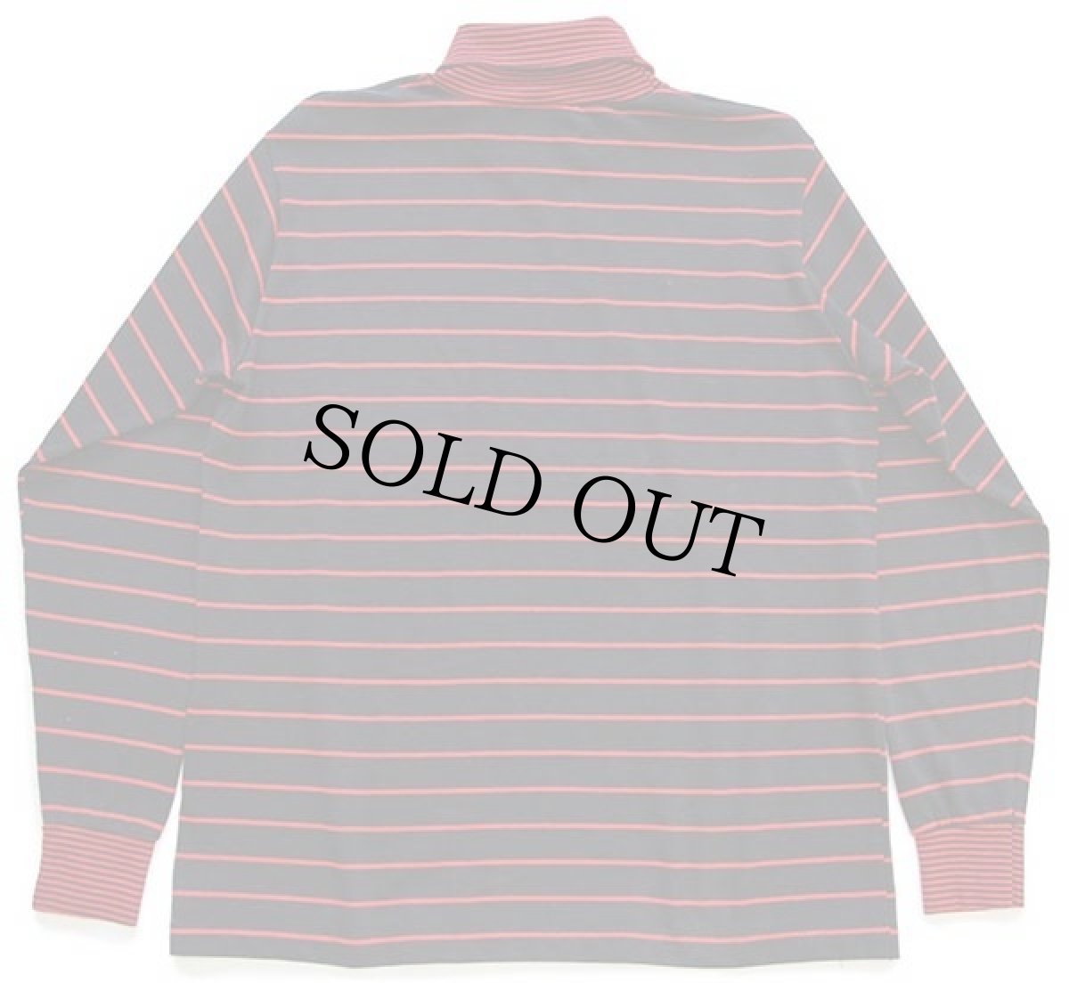 画像2: 90s USA製 bobbie brooks タートルネック ボーダー 切り替え 長袖Tシャツ 黒×赤 L (2)