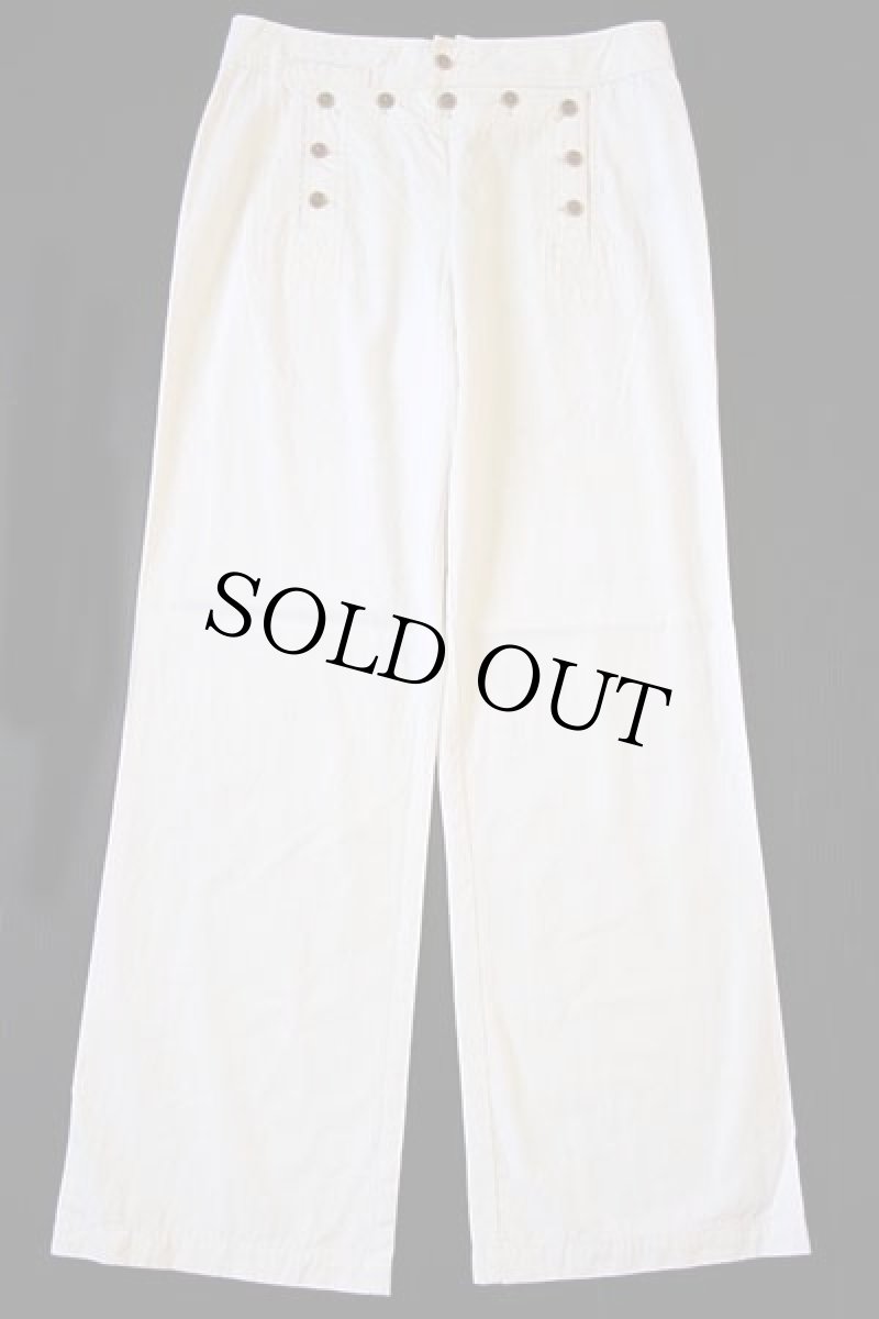 画像2: LAUREN ラルフローレン コットン セーラーパンツ 生成り 10 (2)