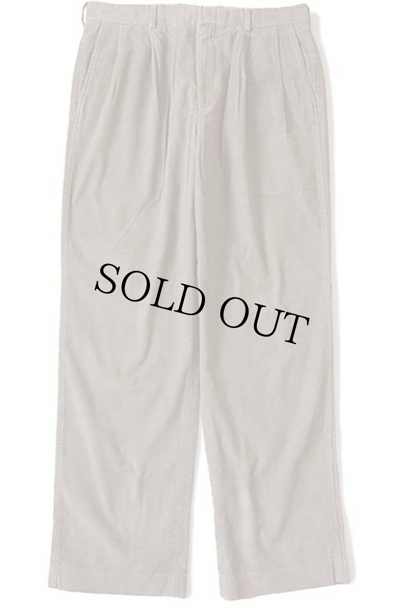 画像2: 90s USA製 LANDS'ENDランズエンド ツータック スラックス コーデュロイパンツ グレーブラウン w35 (2)