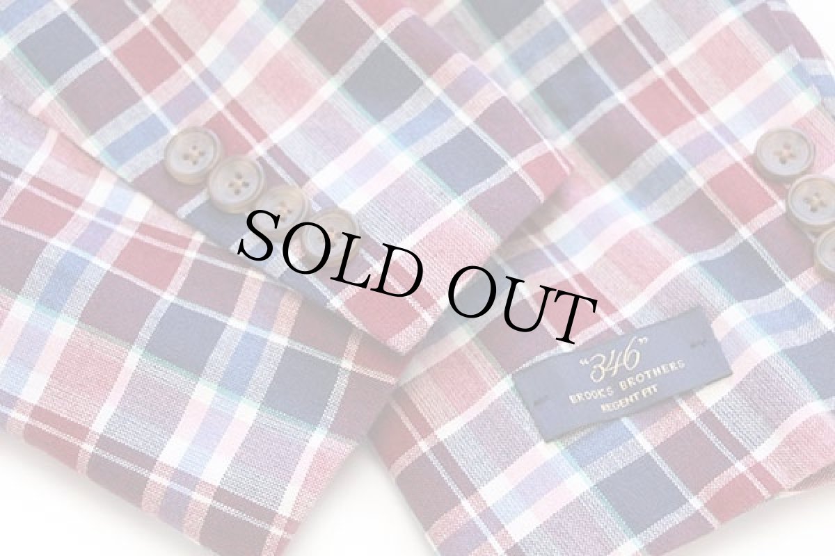 画像6: BROOKS BROTHERSブルックスブラザーズ 346 マドラスチェック 2つボタン テーラードジャケット 46R (6)