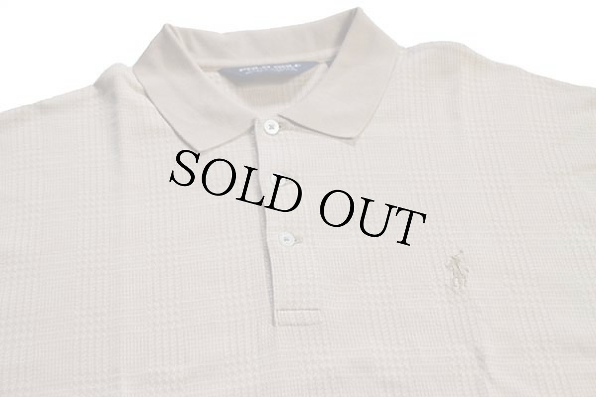 画像3: 00s POLO GOLF ラルフローレン グレンチェック ピマ コットン ポロシャツ ベージュ L (3)