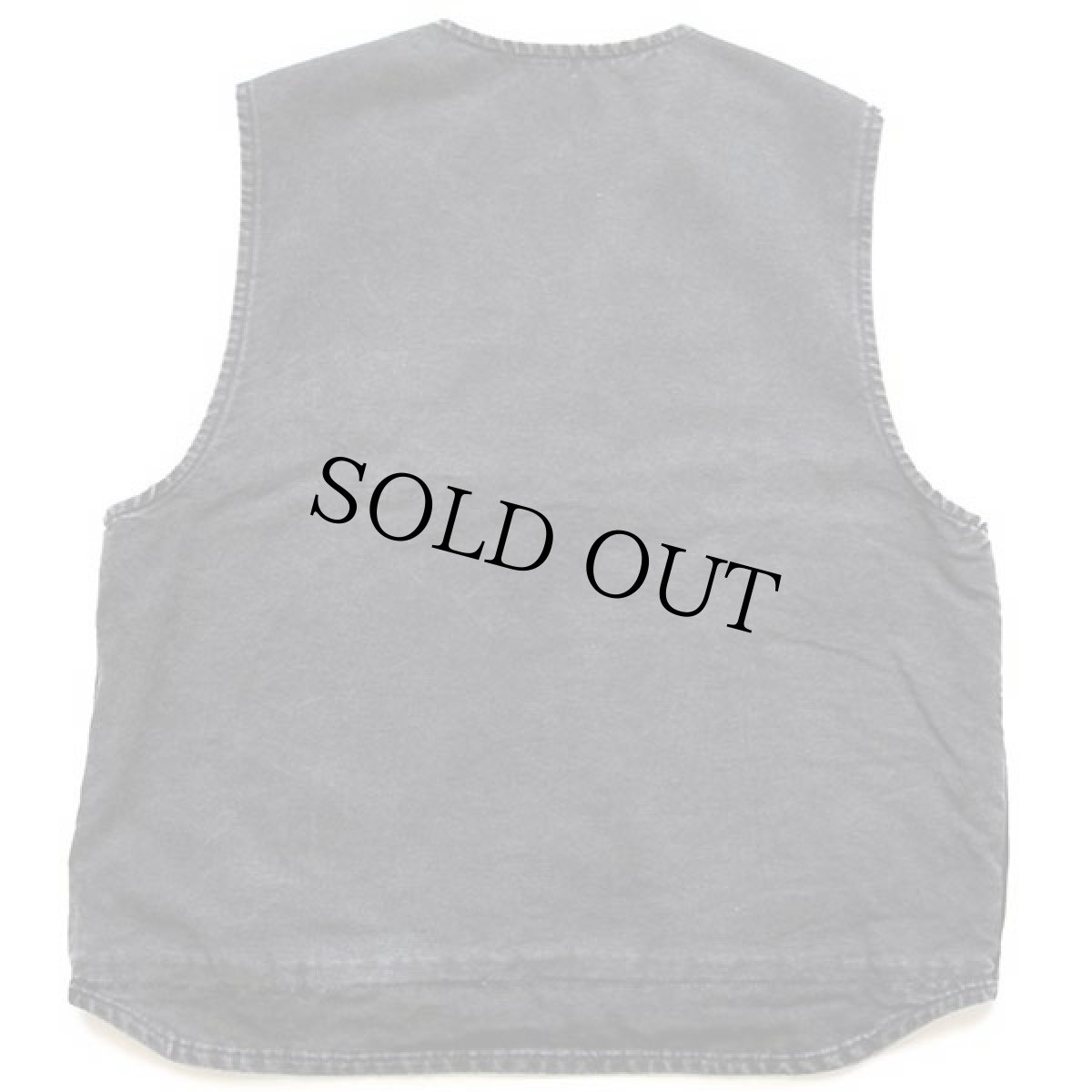 画像2: メキシコ製 carharttカーハート シェルパラインド サンドストーン ダックベスト ペンキ飛び 黒 フェード L (2)