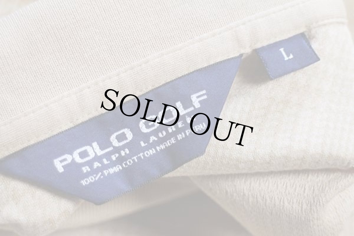 画像4: 00s POLO GOLF ラルフローレン グレンチェック ピマ コットン ポロシャツ ベージュ L (4)