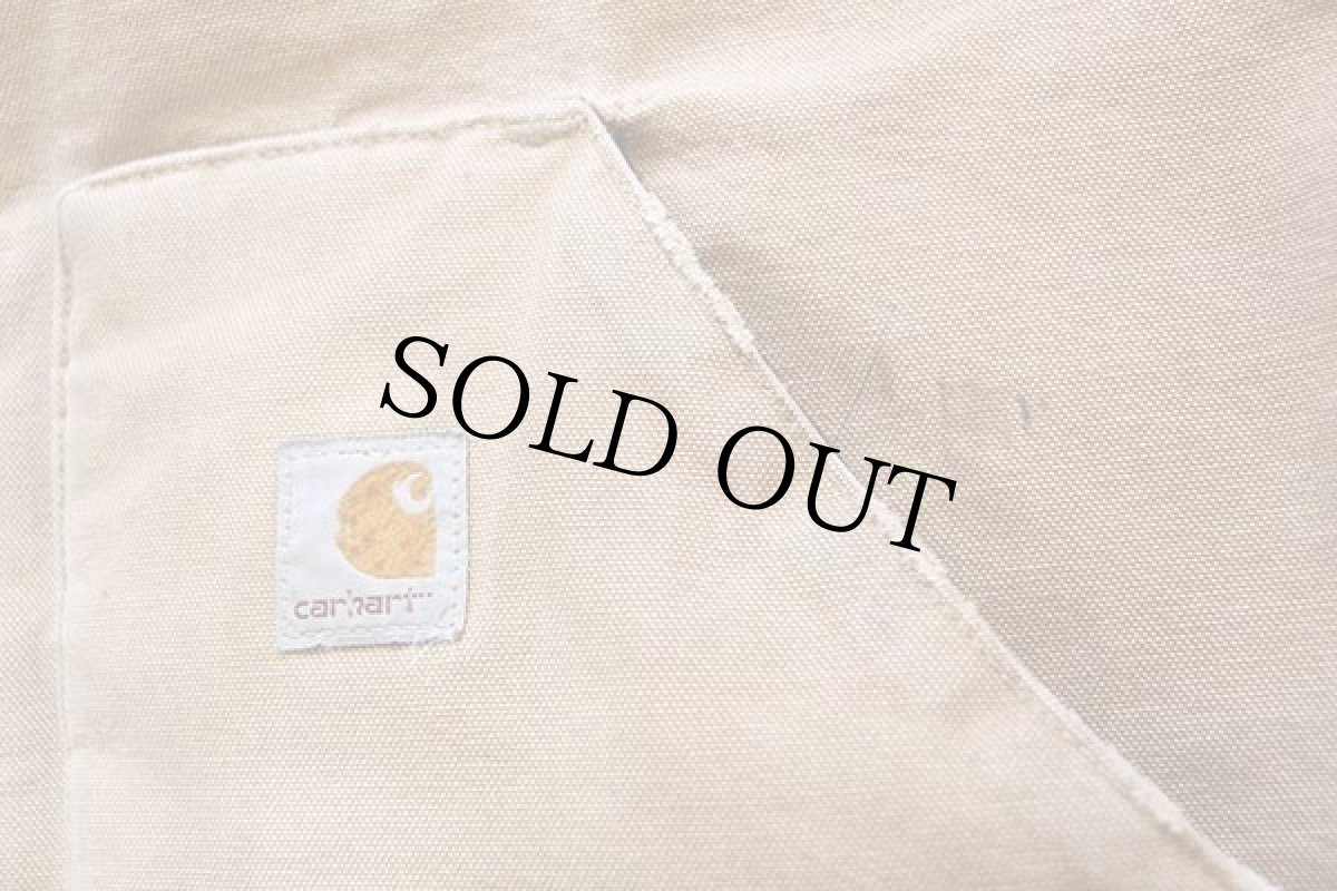 画像6: 90s USA製 carharttカーハート キルティングライナー ダックベスト 茶 フェード L (6)