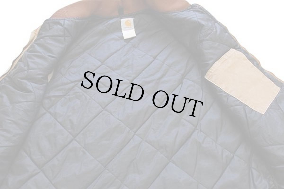 画像5: 90s USA製 carharttカーハート キルティングライナー ダックベスト 茶 フェード L (5)