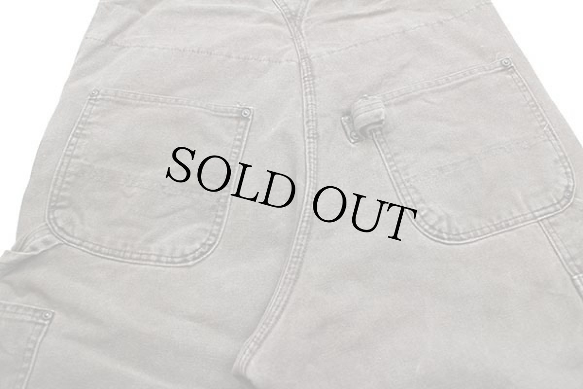 画像5: 00s USA製 carharttカーハート キルティングライナー ダック地 ダブルニー オーバーオール 焦げ茶 w34 L30 (5)