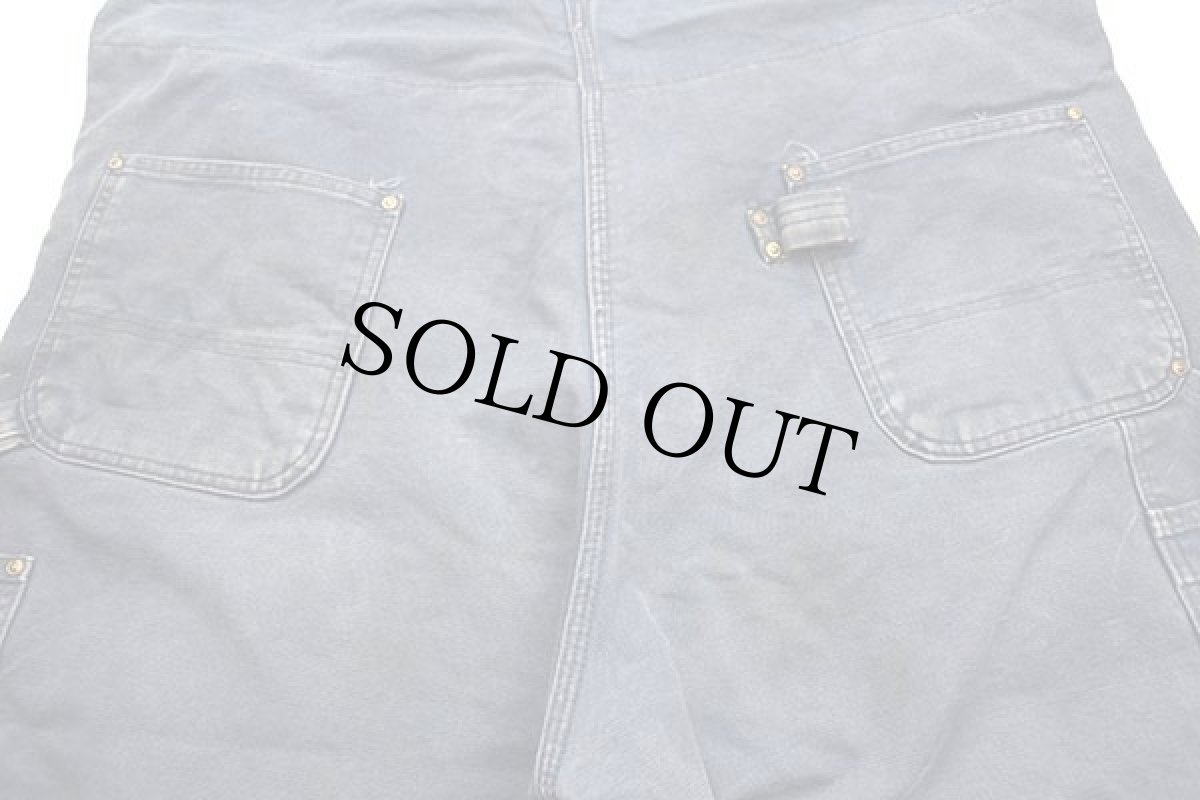 画像5: 90s carharttカーハート キルティングライナー ダック地 ダブルニー オーバーオール ボロ 薄紺 w44 L30 (5)