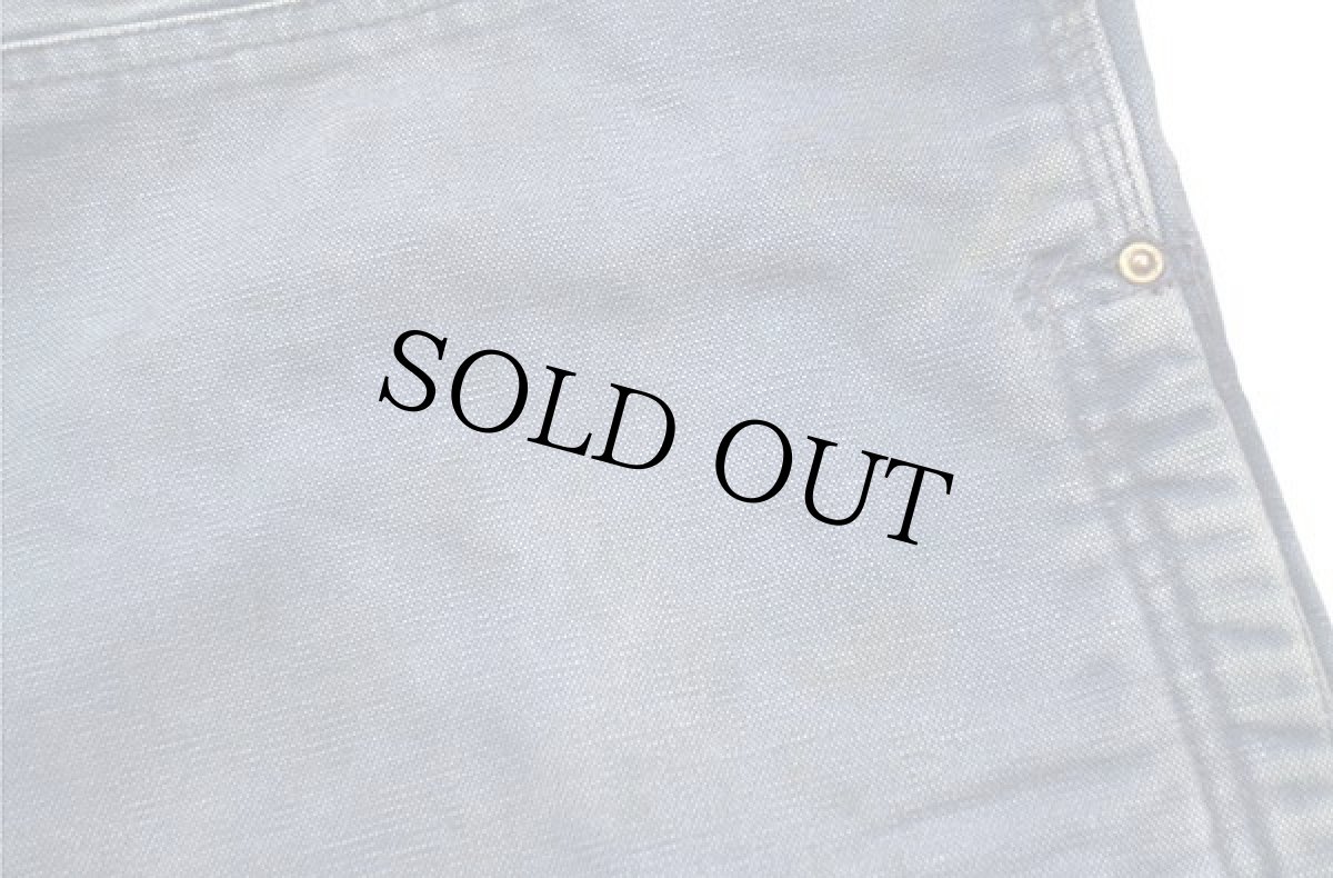 画像7: 90s carharttカーハート キルティングライナー ダック地 ダブルニー オーバーオール ボロ 薄紺 w44 L30 (7)