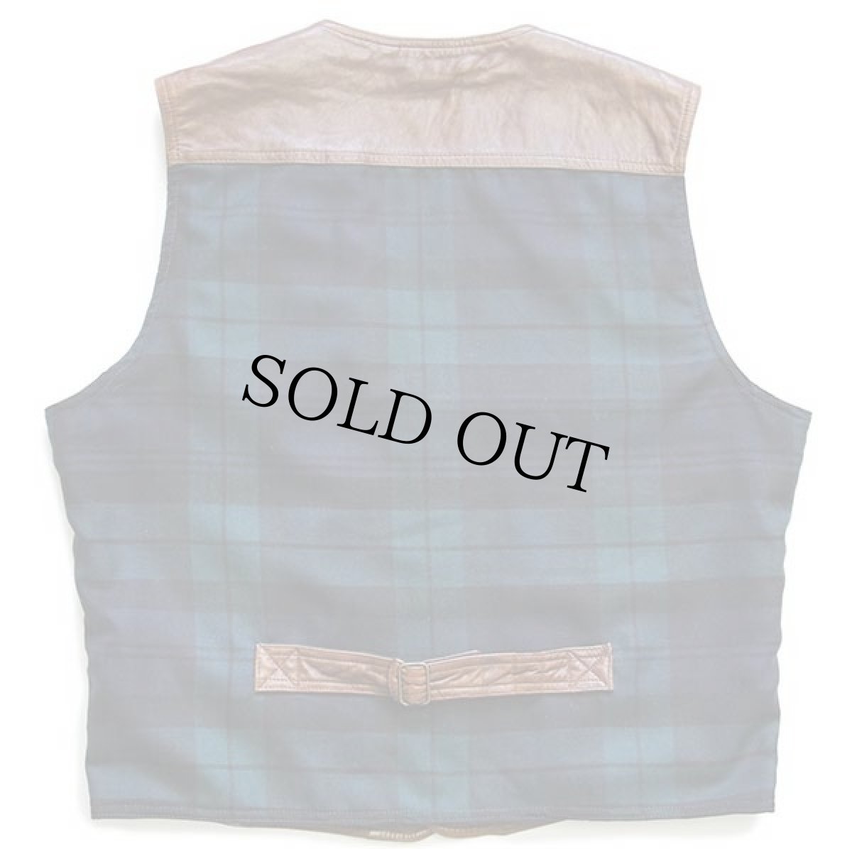 画像2: 80s BROOKS BROTHERSブルックスブラザーズ ブラックウォッチ タータンチェック 切り替え レザーベスト 焦げ茶 L (2)