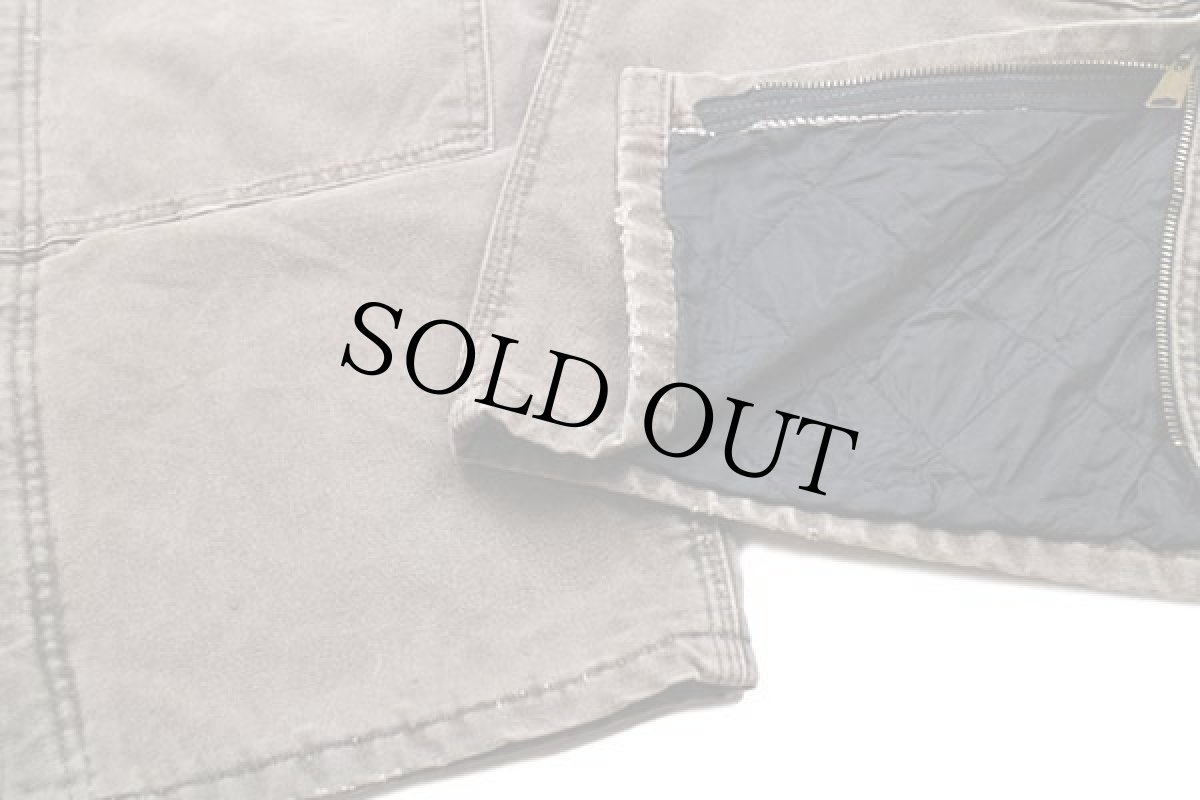 画像10: 00s USA製 carharttカーハート キルティングライナー ダック地 ダブルニー オーバーオール 焦げ茶 w34 L30 (10)