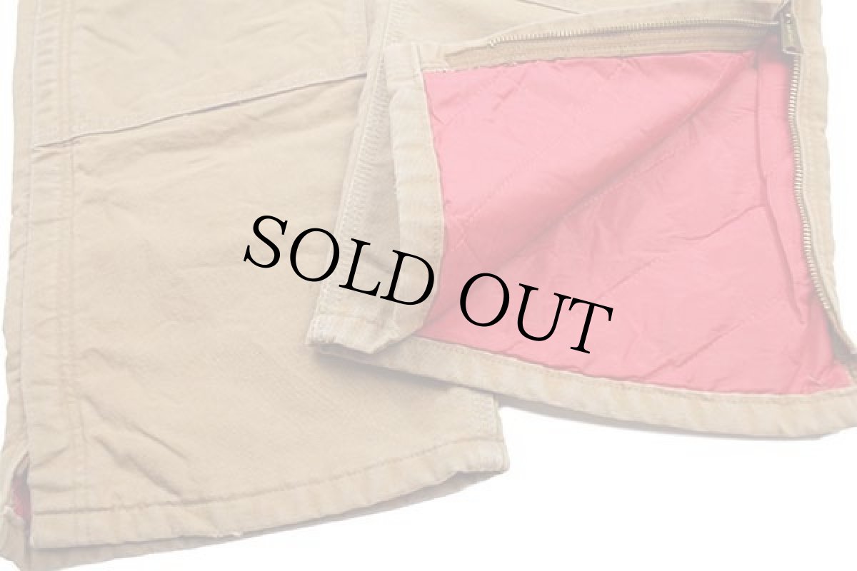 画像8: 90s carharttカーハート キルティングライナー ダック地 ダブルニー オーバーオール 茶 w37 (8)