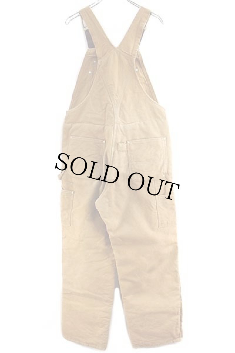 画像3: 90s USA製 carharttカーハート キルティングライナー ダック地 ダブルニー オーバーオール 茶 w34 L32 (3)