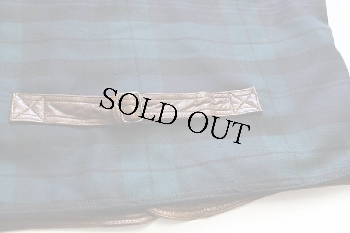 画像5: 80s BROOKS BROTHERSブルックスブラザーズ ブラックウォッチ タータンチェック 切り替え レザーベスト 焦げ茶 L (5)