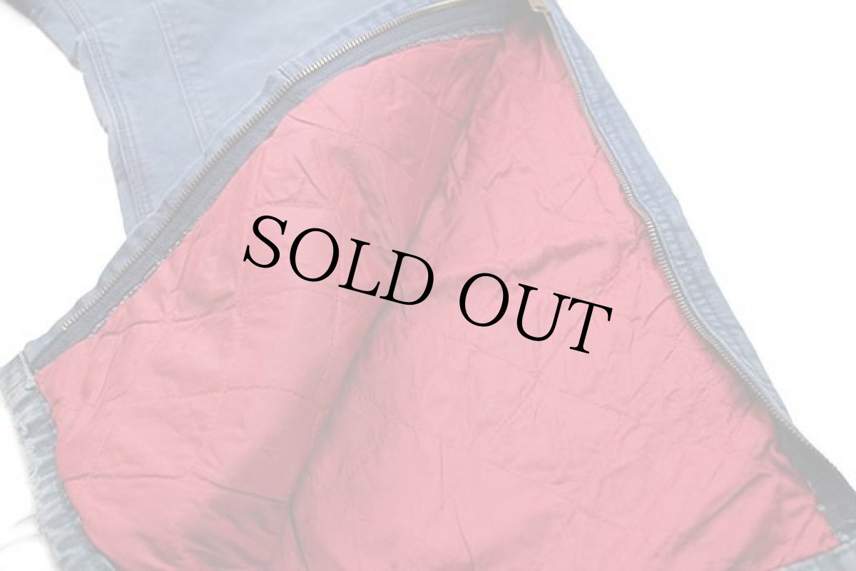 画像9: 90s carharttカーハート キルティングライナー ダック地 ダブルニー オーバーオール ボロ 薄紺 w44 L30 (9)