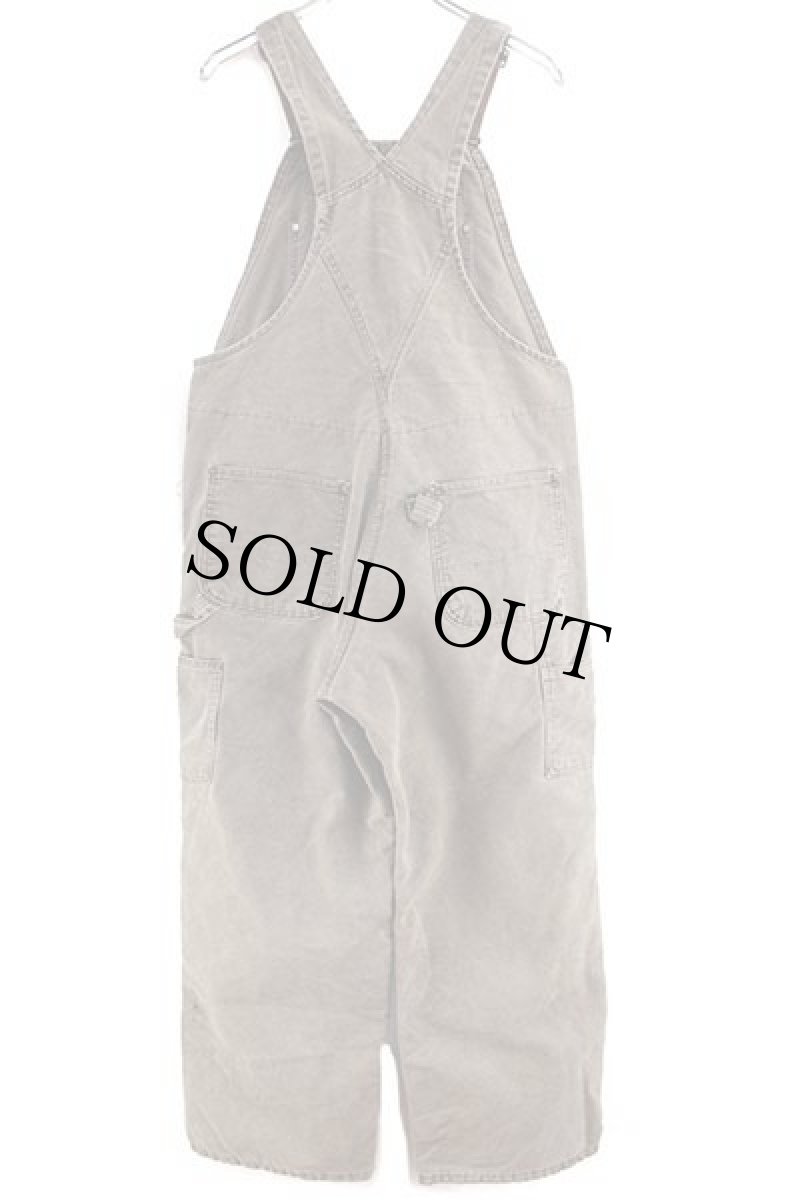 画像3: 00s USA製 carharttカーハート キルティングライナー ダック地 ダブルニー オーバーオール 焦げ茶 w34 L30 (3)