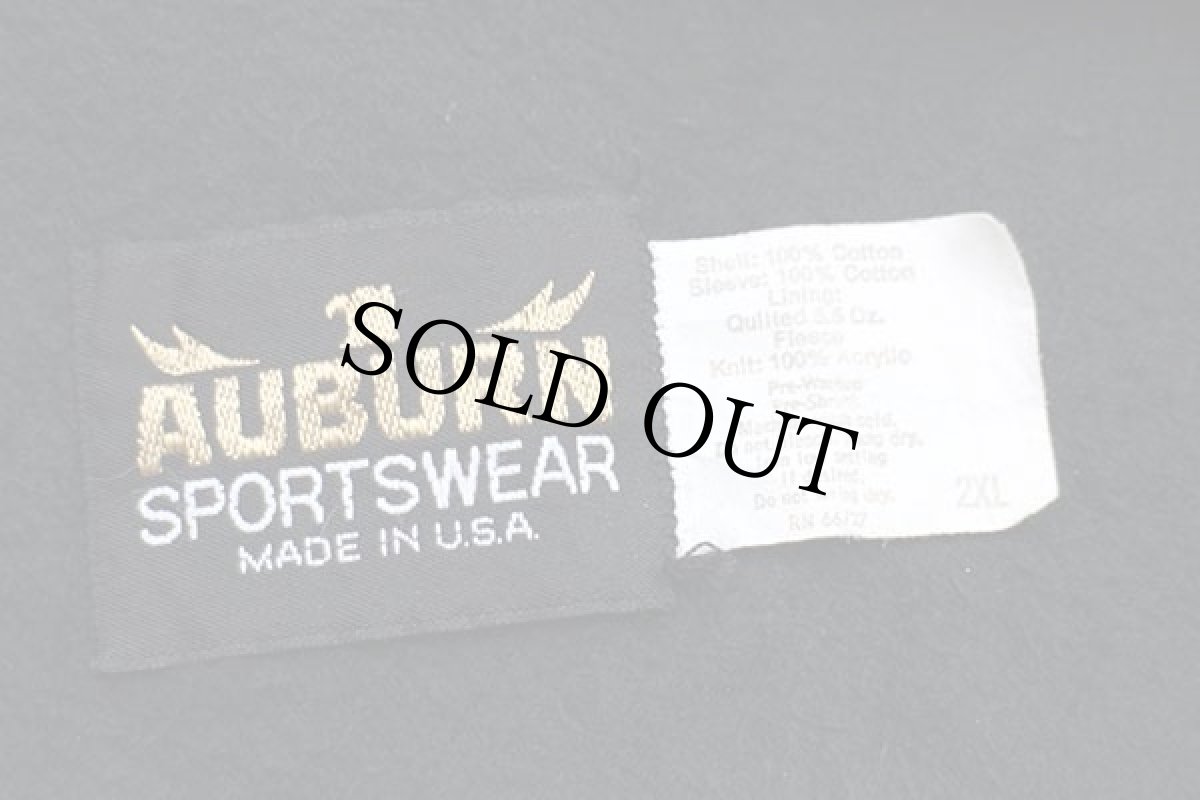 画像4: 90s USA製 AUBURN 刺繍 キルティングライナー コットン×デニム スタジャン 2XL (4)