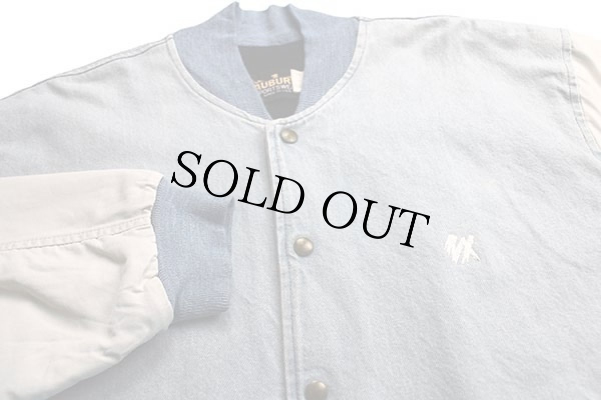 画像3: 90s USA製 AUBURN 刺繍 キルティングライナー コットン×デニム スタジャン 2XL (3)