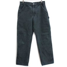 画像2: メキシコ製 carharttカーハート チェック ネルライナー ダック地 ペインターパンツ 黒 w34 L32 (2)