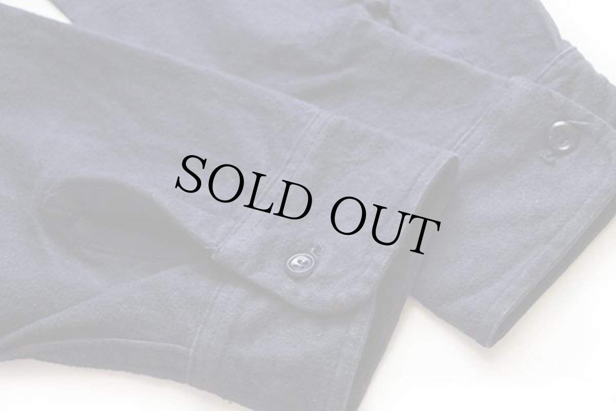 画像6: 80s USA製 Woolrichウールリッチ 無地 コットン シャモアクロスシャツ 紺 XL (6)