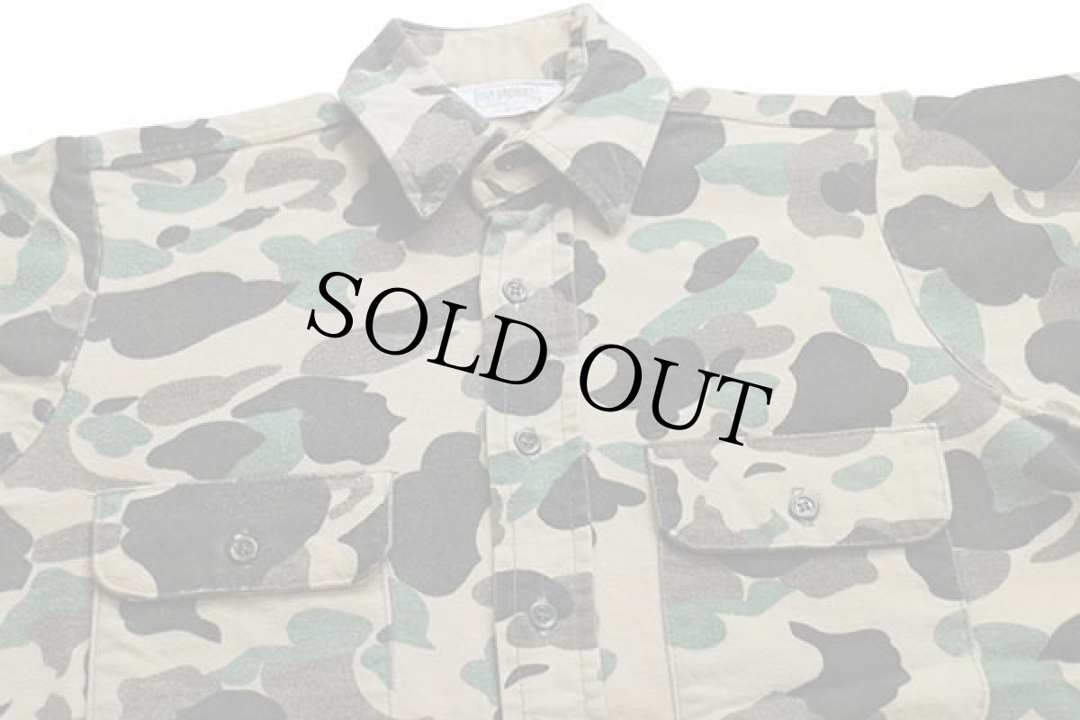 画像3: 80s USA製 FIVE BROTHERファイブブラザー ダックハンターカモ コットン シャモアクロスシャツ S (3)