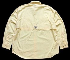 画像2: 00s Columbiaコロンビア PFG コットン フィッシングシャツ 薄黄 L (2)