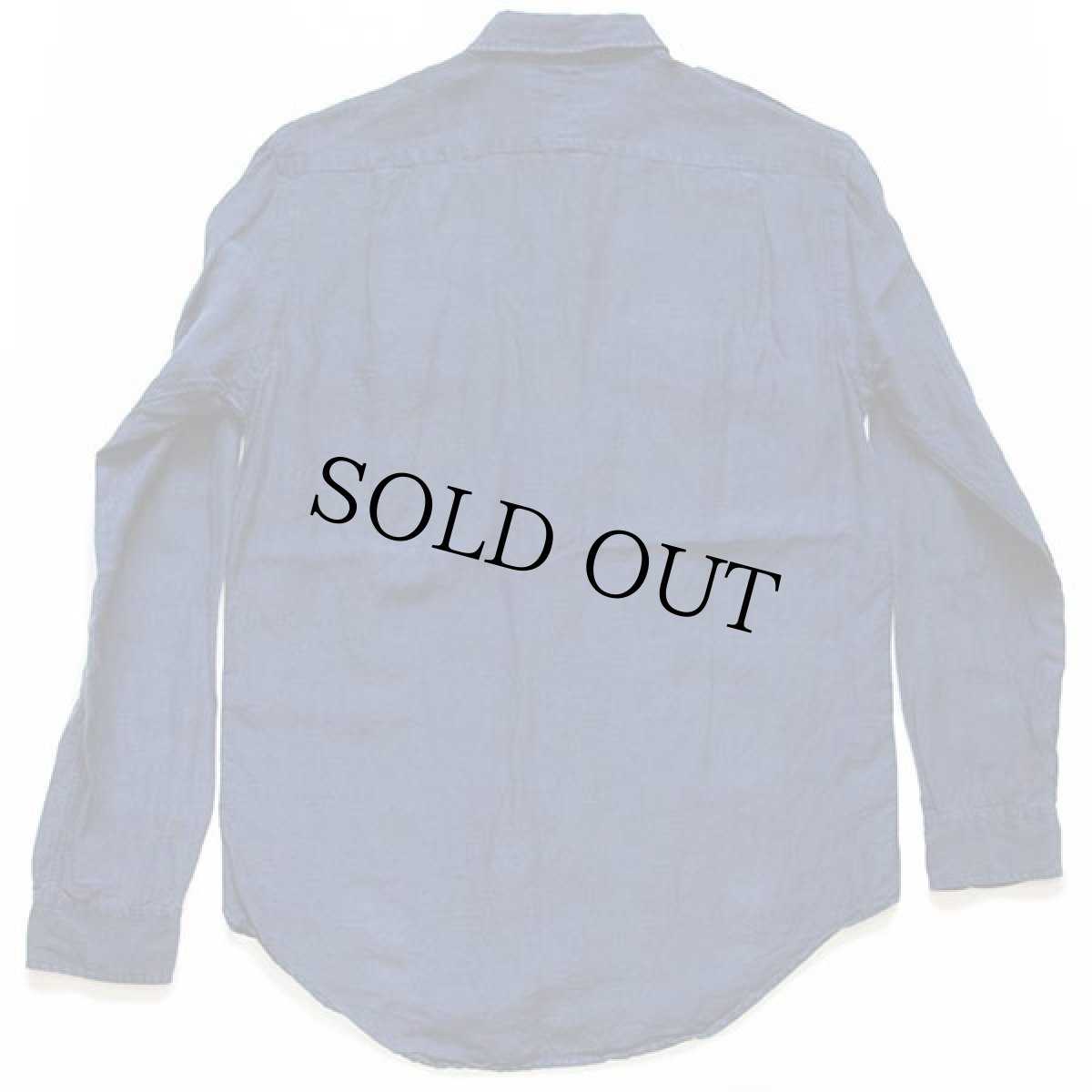 画像2: ポロ ラルフローレン 無地 リネン×シルク シャツ 紺 S (2)