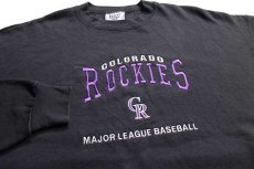 画像3: 90s USA製 Leeリー MLB COLORADO ROCKIES 刺繍 スウェット 黒 XXL (3)