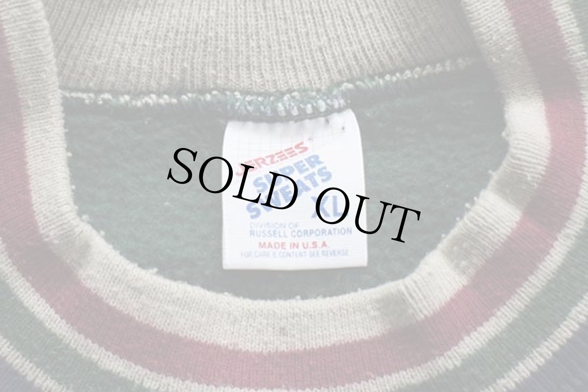 画像4: 90s USA製 THE FIGHTING DUCKS OREGON リブライン スウェット 緑 XL (4)