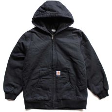 画像1: carharttカーハート キルティングライナー ダック地 アクティブジャケット パーカー 黒 ボーイズL (1)