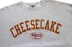 画像3: 90s USA製 Leeリー CHEESECAKE 刺繍 リバースウィーブ スウェット 杢ライトグレー XL★オールド チーズケーキ オーバーサイズ (3)