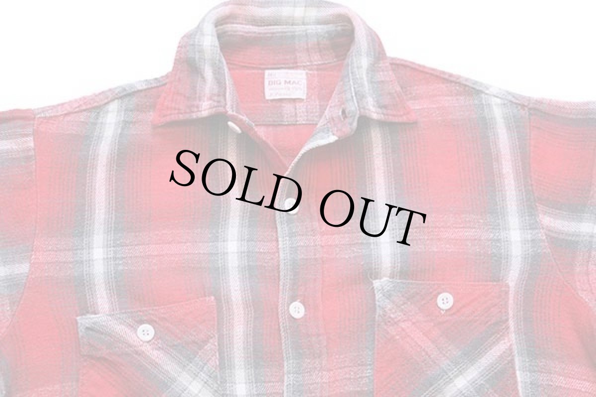 画像3: 70s JCPenney BIGMACビッグマック オンブレチェック コットン フランネルシャツ M (3)