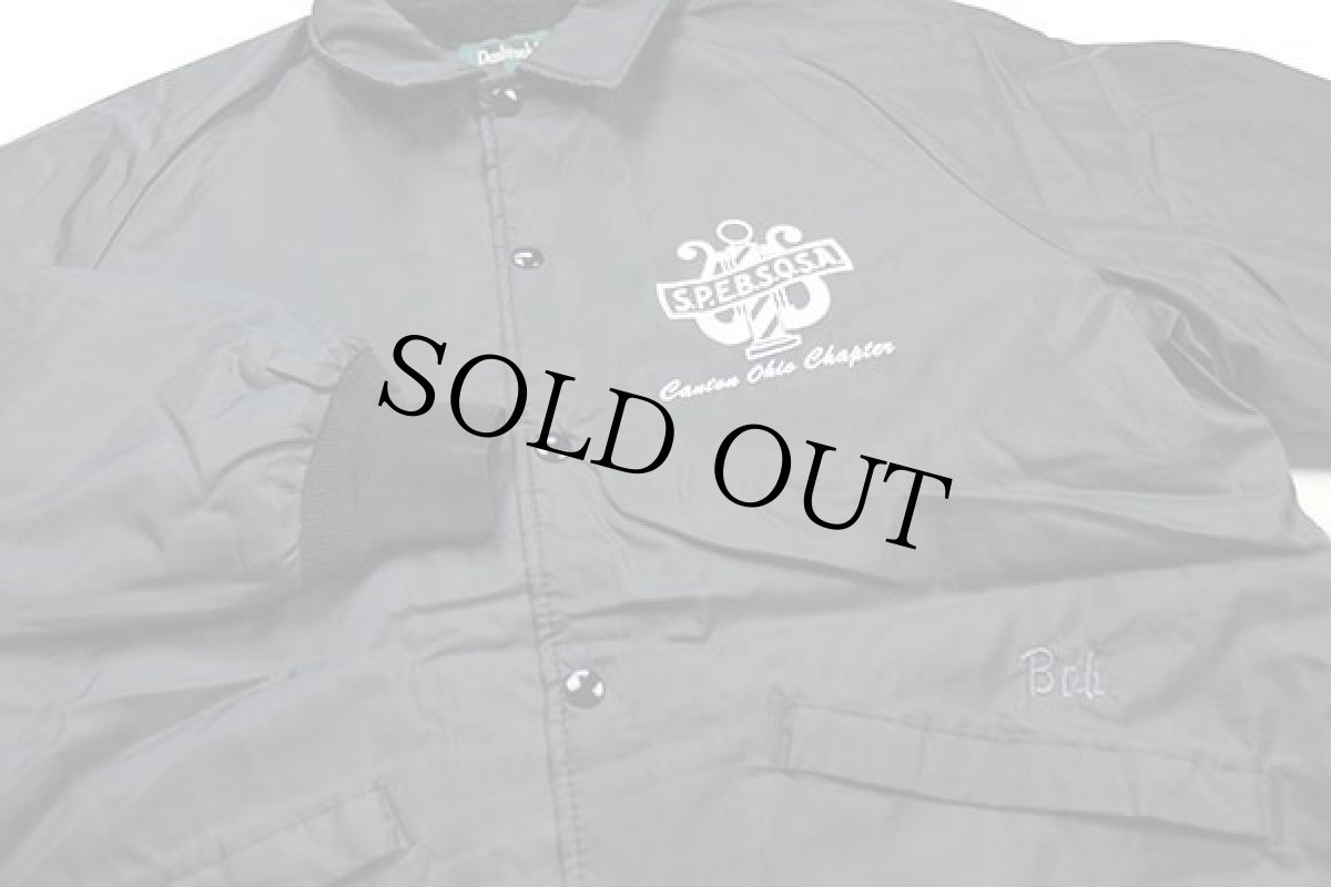 画像3: 90s USA製 Dunbrooke S.P.E.B.S.Q.S.A. HALL OF FAME CHORUS 両面プリント ボアライナー ナイロン コーチジャケット 黒 L (3)