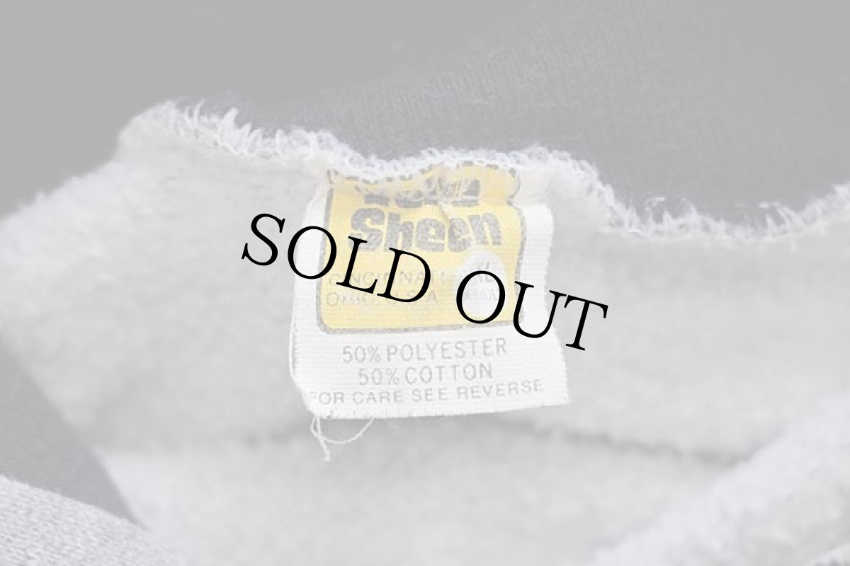 画像4: 80s USA製 Velva Sheen DEFIANCE STAFF ブルドッグ ツートン スウェットパーカー 杢グレー×紺 XL (4)