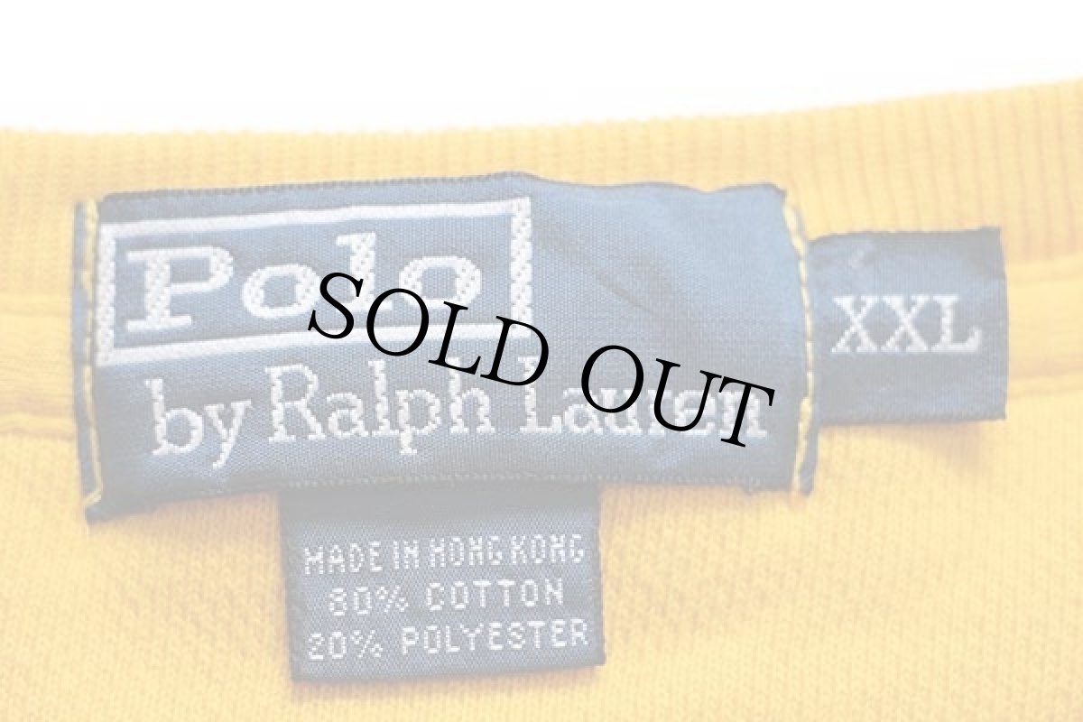 画像4: 90s ポロ ラルフローレン ワンポイント スウェット 黄 XXL (4)