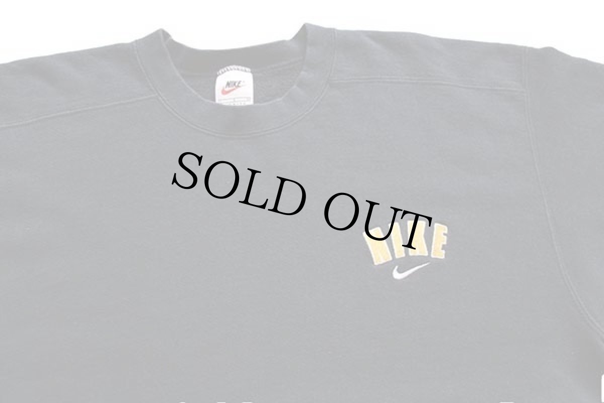 画像3: 90s USA製 NIKEナイキ ロゴ刺繍 スウェット 黒 L (3)