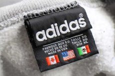 画像4: 90s USA製 adidasアディダス トレフォイル ビッグロゴ刺繍 スウェット 杢グレー XL (4)