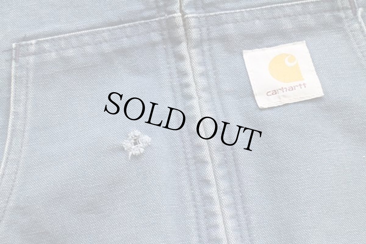 画像8: 00s メキシコ製 carharttカーハート ダック地 アクティブジャケット パーカー ネイビー S (8)