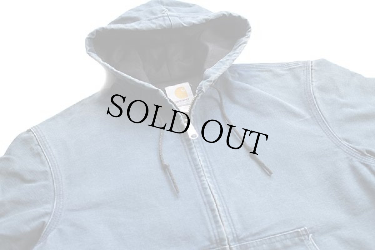 画像3: 00s メキシコ製 carharttカーハート ダック地 アクティブジャケット パーカー ネイビー S (3)