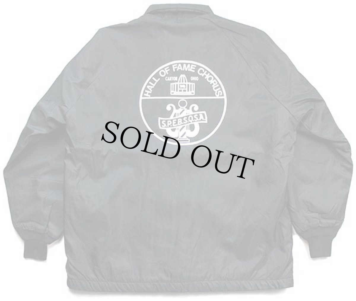 画像2: 90s USA製 Dunbrooke S.P.E.B.S.Q.S.A. HALL OF FAME CHORUS 両面プリント ボアライナー ナイロン コーチジャケット 黒 L (2)