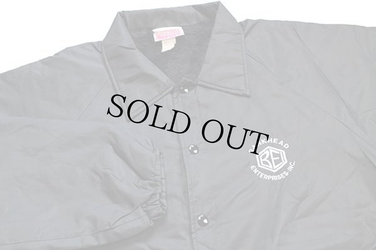 画像3: 90s USA製 BANKHEAD ENTERPRISES INC 刺繍 ボアライナー ナイロン コーチジャケット 黒 XL (3)