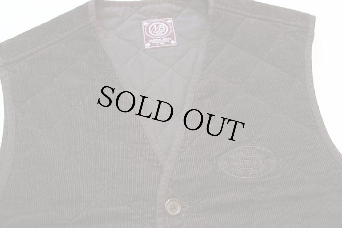 画像3: イタリア製 MB MULTIBLU 刺繍 コットン コーデュロイ キルティングベスト 焦げ茶 L★ジレ (3)