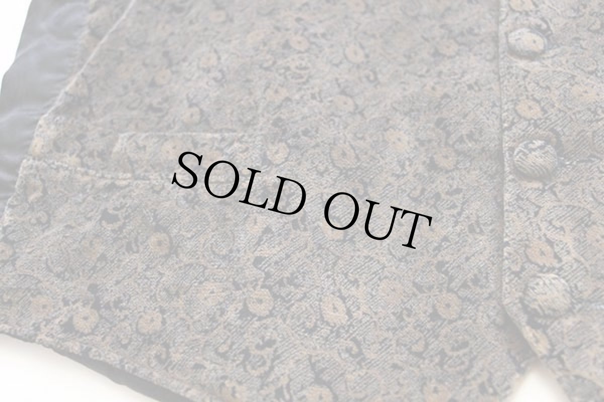 画像3: 80s イタリア製 ZIP 総柄 コットン ベロア ベスト★ジレ (3)