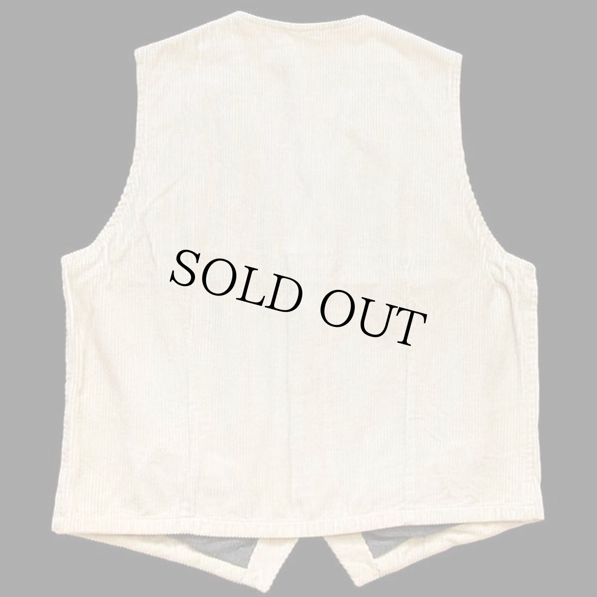 画像2: イタリア製 pressed flowers コットン 太畝 コーデュロイベスト ベージュ M★ジレ (2)