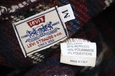 画像4: 90s イタリア製 Levi'sリーバイス クレイジーストライプ ウール混 ラグベスト M★ユーロ (4)