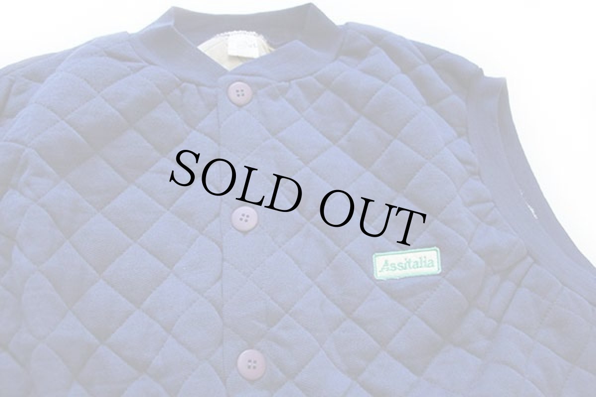 画像3: デッドストック★イタリア製 Assitalia パッチ付き スウェット キルティングベスト 紺 XL (3)