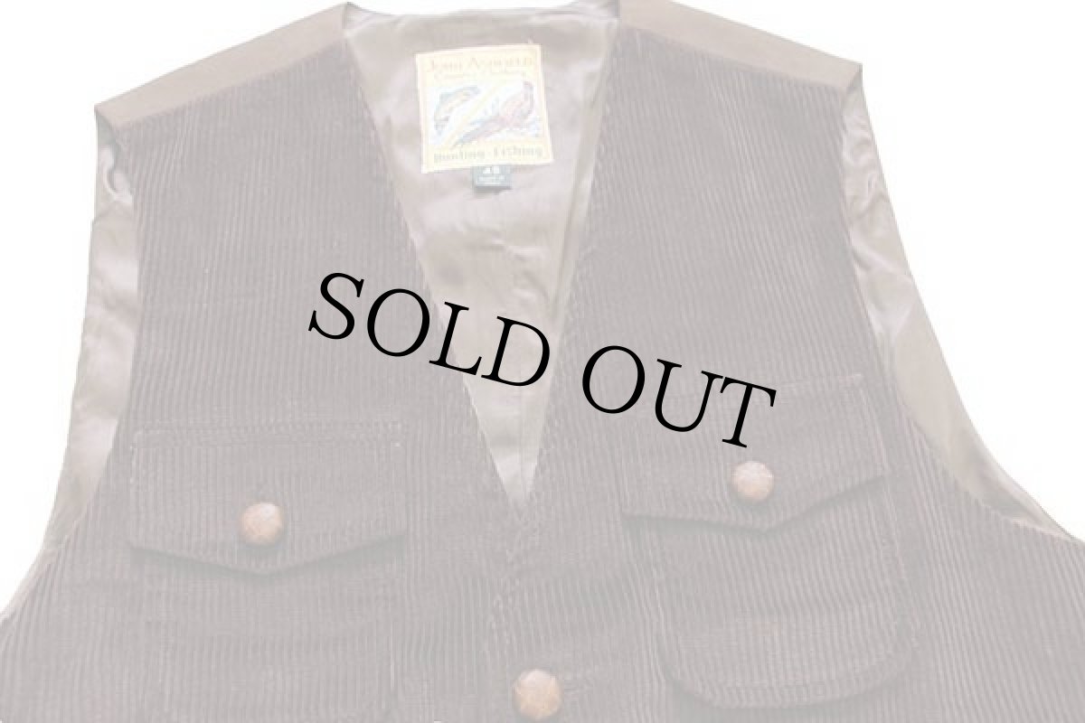 画像3: デッドストック★イタリア製 JOHN ASHFIELD コットン 太畝 コーデュロイ ハンティングベスト 焦げ茶 48 (3)