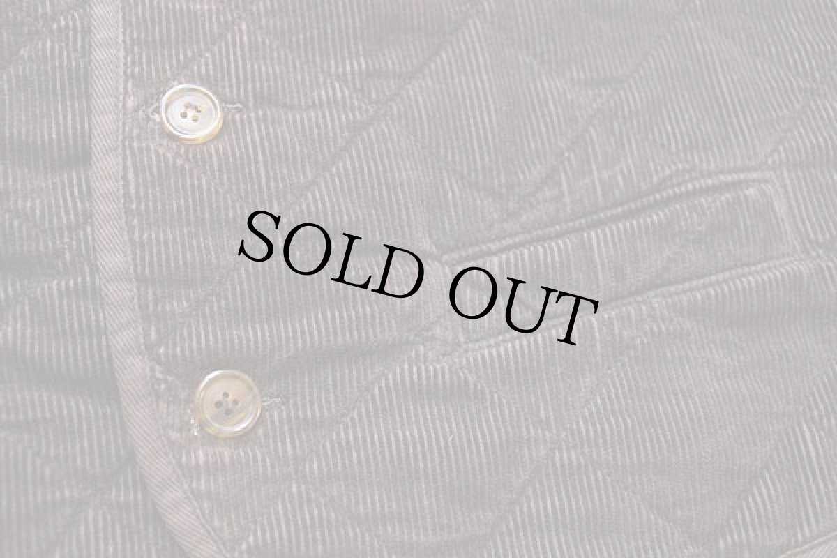 画像5: イタリア製 MB MULTIBLU 刺繍 コットン コーデュロイ キルティングベスト 焦げ茶 L★ジレ (5)